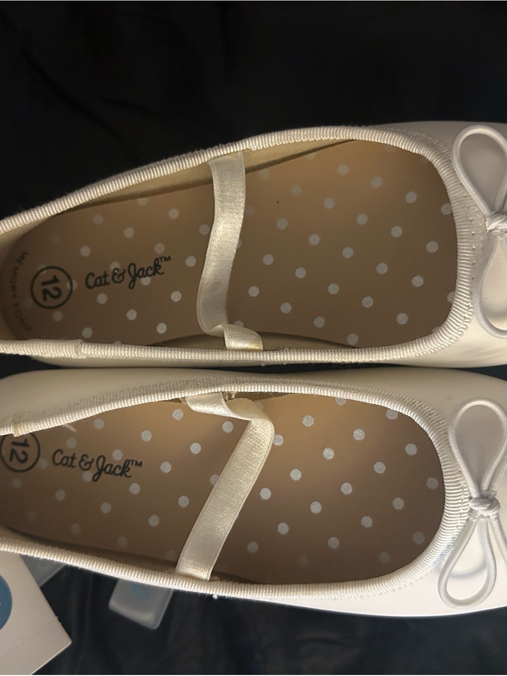 Cat & Jack Girls' Ballet Flats with Bow and Elastic Strap